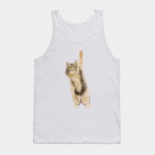 Cute cat with thé paw in the air Tank Top